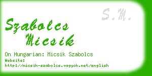 szabolcs micsik business card